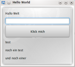 Die erweiterte Hello World Applikation